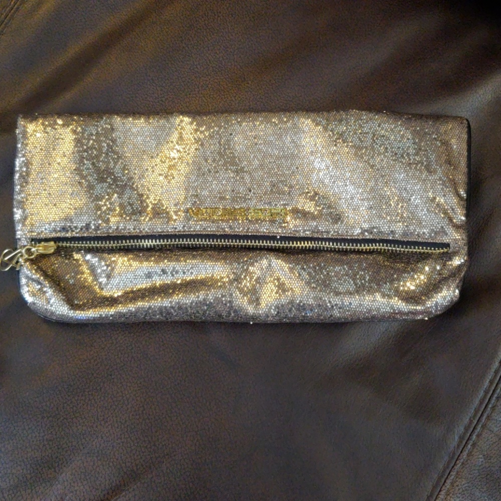 Victoria's Secret sparkly gold clutch